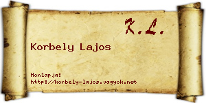 Korbely Lajos névjegykártya